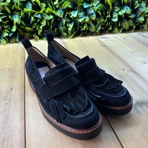 Stuart Weitzman Black Suede Loafer, size 9.5